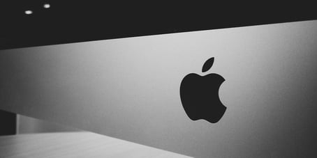 Apple logo on computer