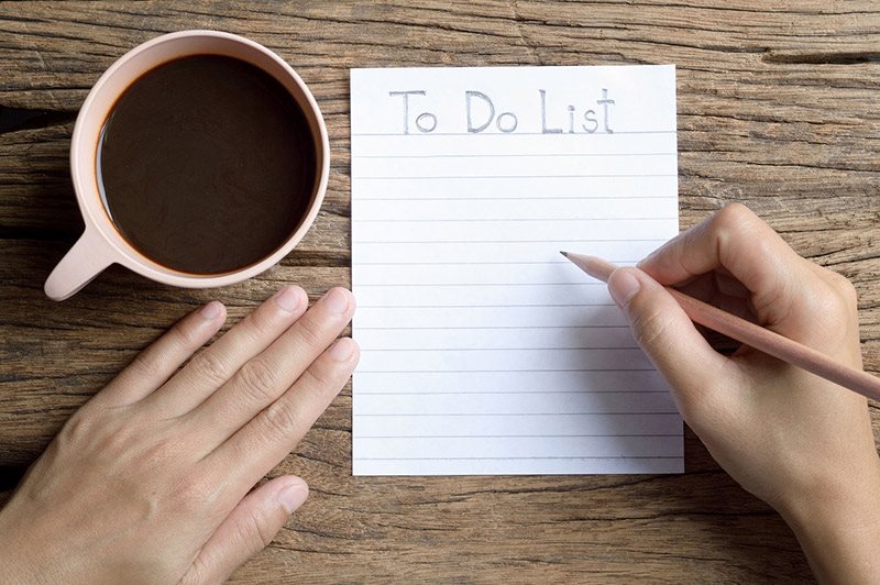 Coffee and to-do list