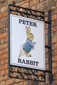 Peter Rabbit on sign
