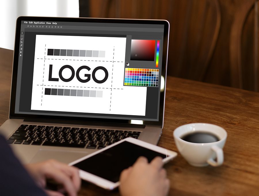 Graphic Design on laptop