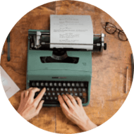 Screenwriter using typewriter
