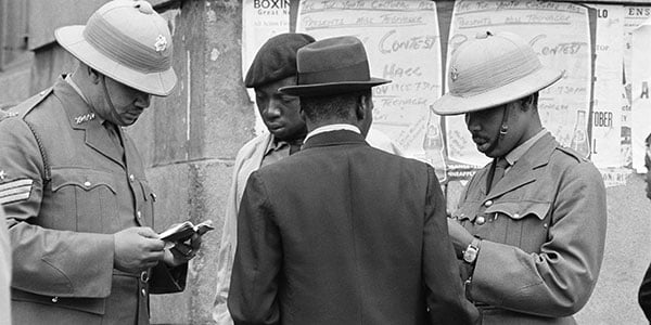 Police check passes for employers signature in South Africa, Ernest Cole (ca. 1960s)