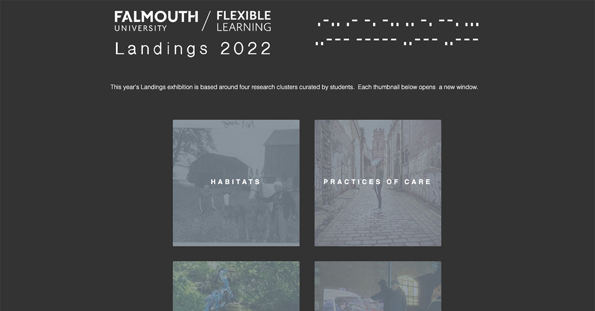 Landings 2022 screenshot of website