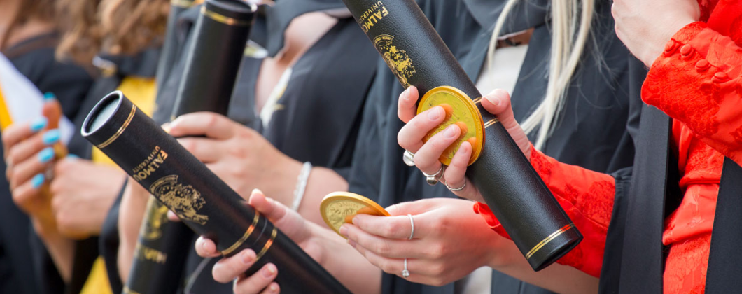 Students at Falmouth University graduation
